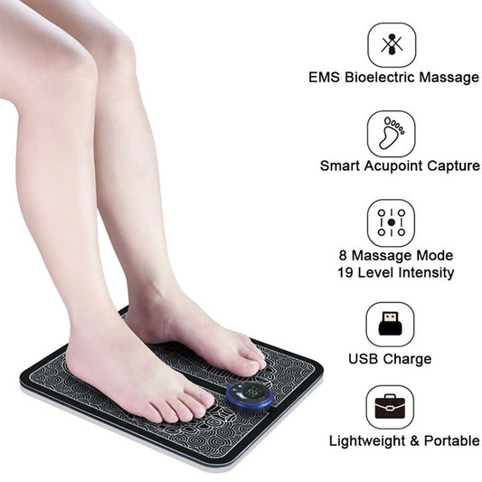 EMS Foot Massager Pad Portable Foldable Massage Mat Muscle Stimulation Improve Blood Circulation Relief Pain Relax Feet