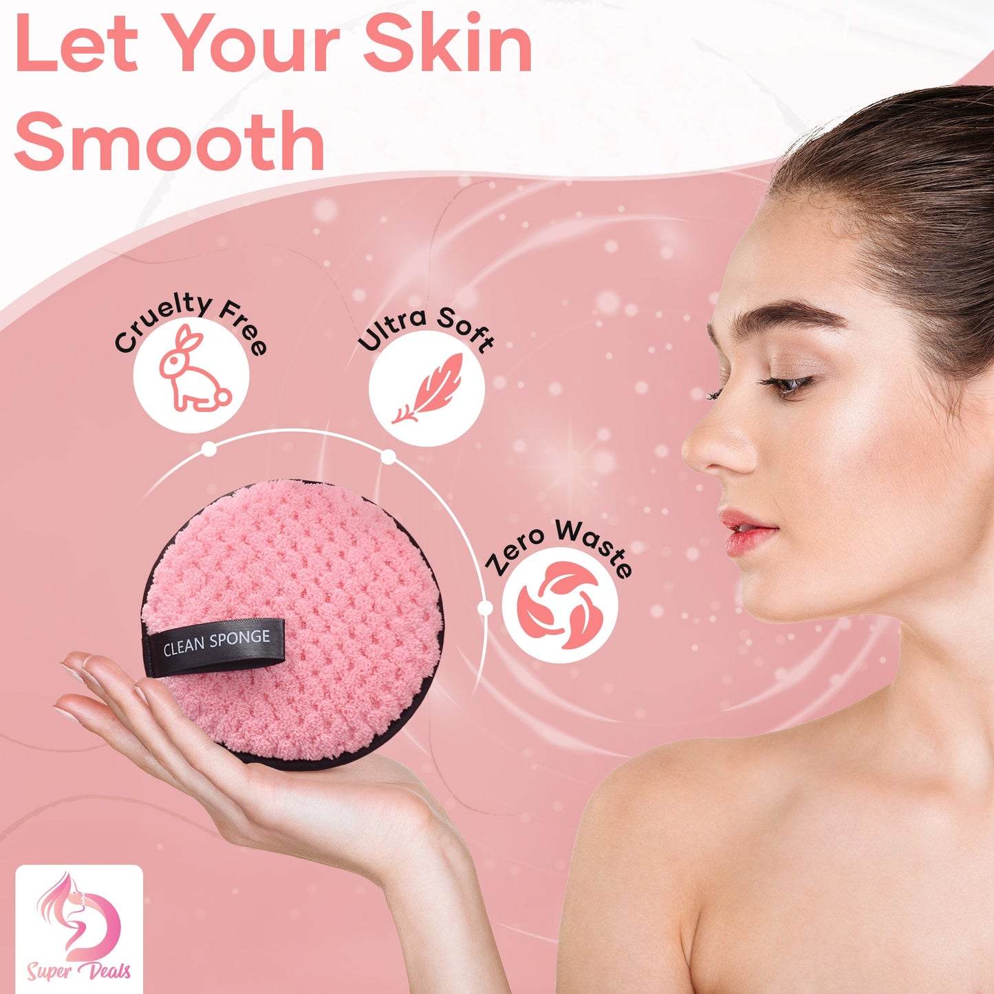 Famedeals.pk™ - Microfiber Makeup Remover Towel Reusable Cleansing Cloth Pads Face Cleaner Plush Puff Foundation Skin Care Tool