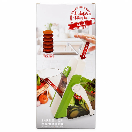 Brava Spring Vegetable Slicer Chopper | Manual Mandoline Cutter / Grinder | Multi-Function Fruit & Vegetable Slicer