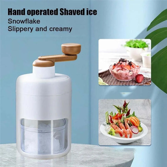 Portable Manual Ice Shaver | Snow Cone & Slush Maker | Stainless Steel Blades | Ice Shaving Machine for Home, Kitchen & Camping