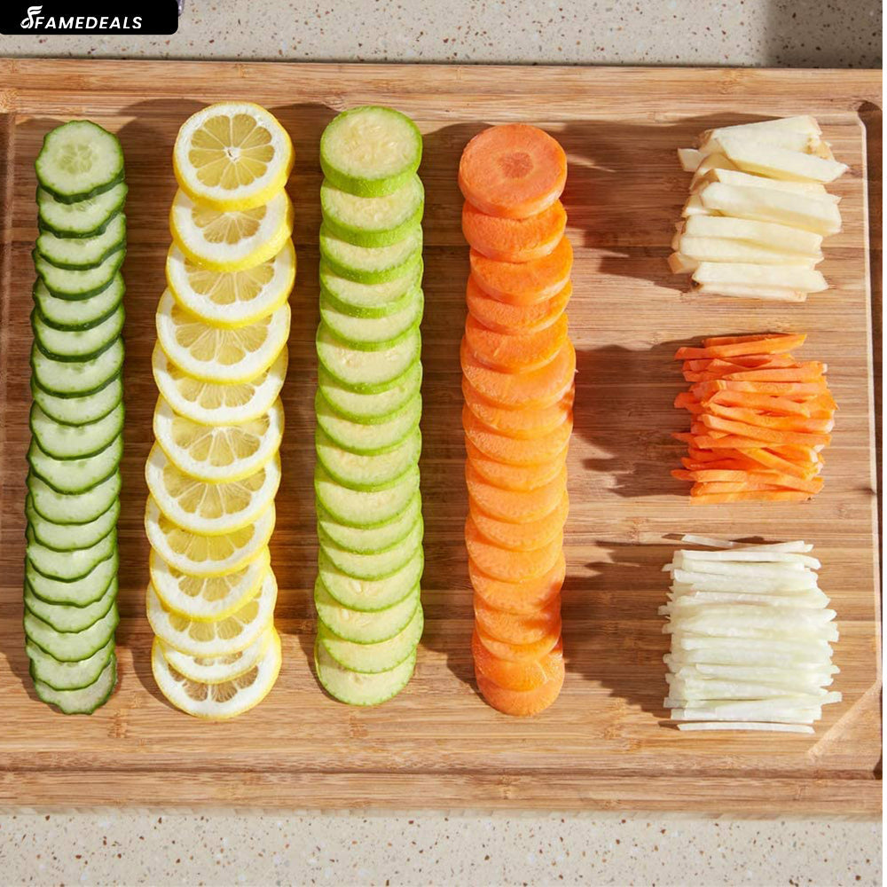 Famedeals.pk™ - Vegetable Slicer Adjustable Thickness Potato Onion Chopper Safe Upright Dicer