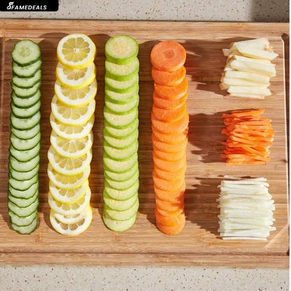 Famedeals.pk™ - Vegetable Slicer Adjustable Thickness Potato Onion Chopper Safe Upright Dicer