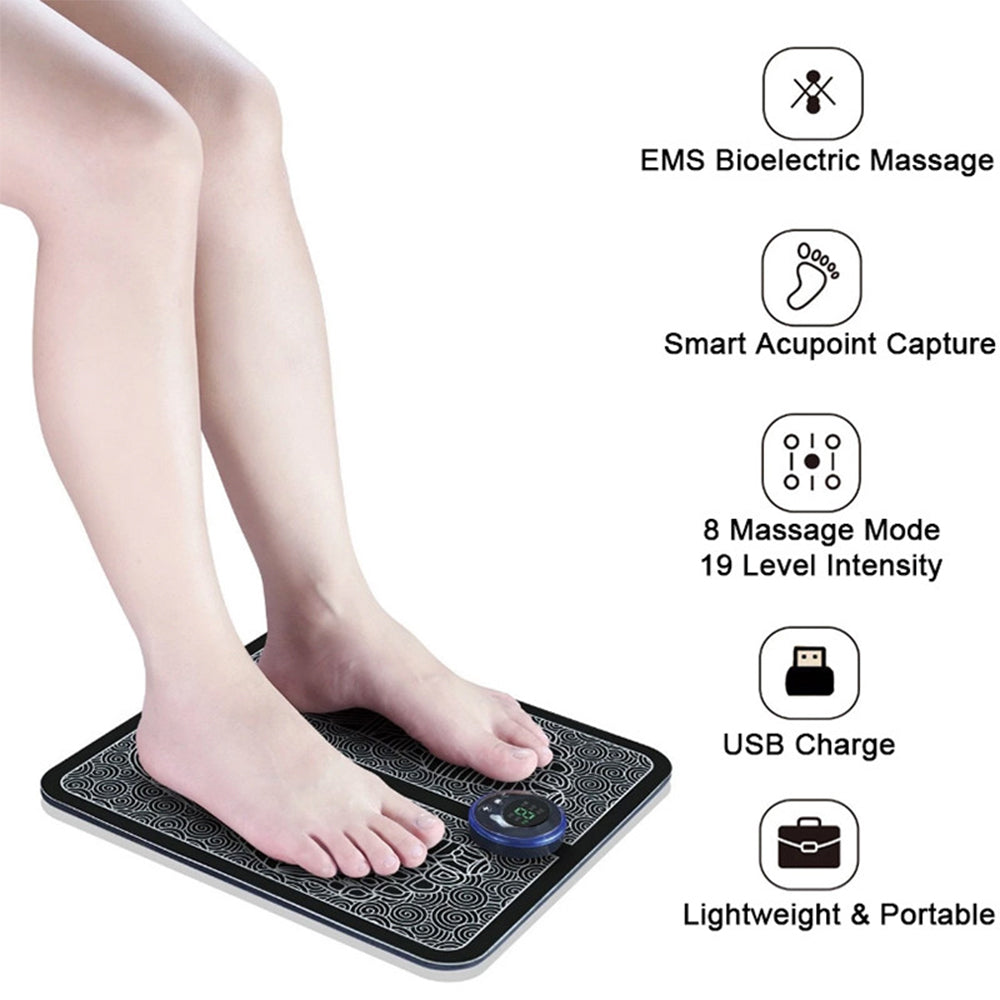 EMS Foot Massager Pad Portable Foldable Massage Mat Muscle Stimulation Improve Blood Circulation Relief Pain Relax Feet