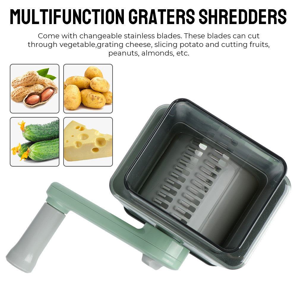 Famedeals™ - 3 in 1 Rotary Vegetable Slicer - Big Size