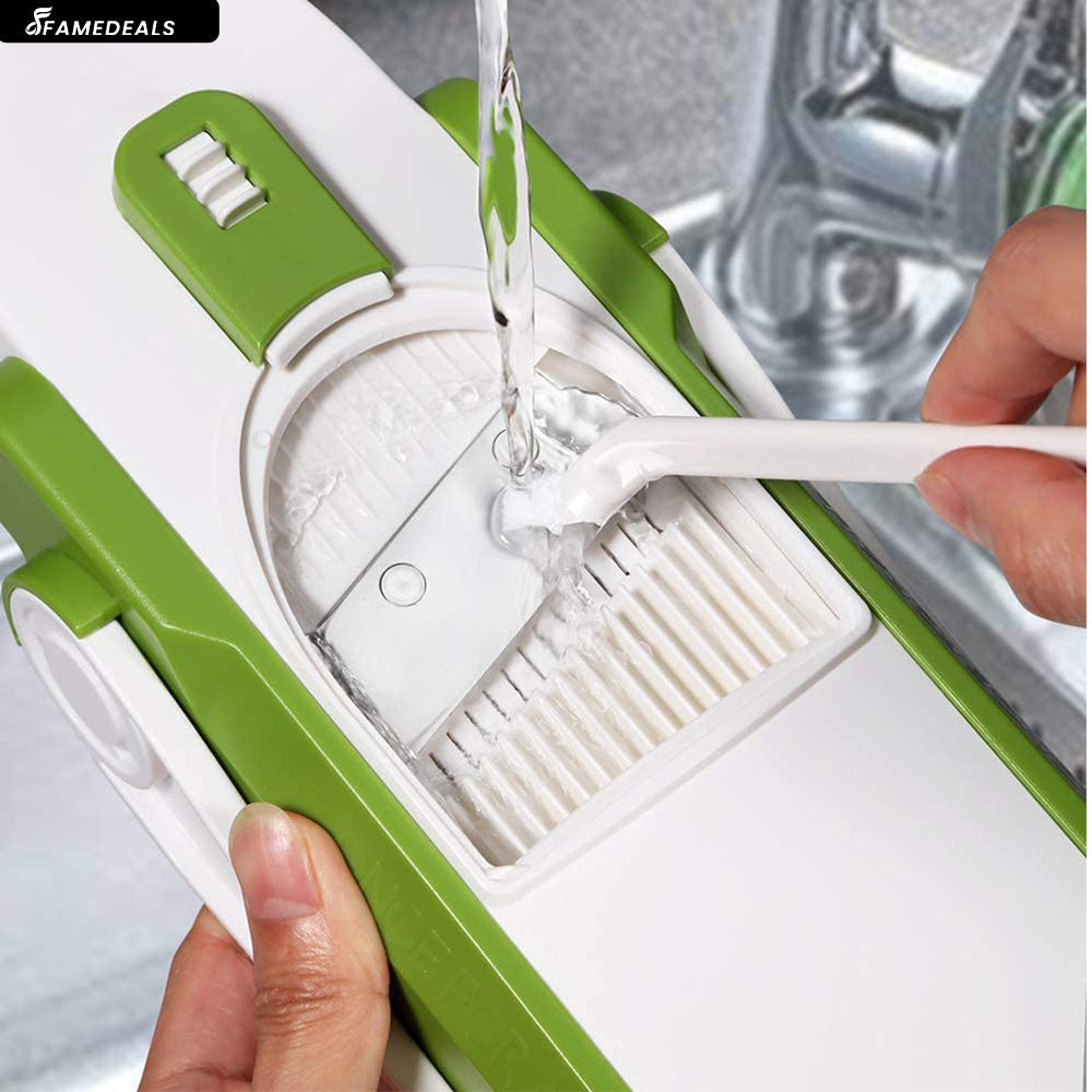 Famedeals.pk™ - Vegetable Slicer Adjustable Thickness Potato Onion Chopper Safe Upright Dicer