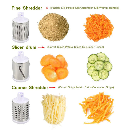 Famedeals.pk™ - 3 In 1 Rotary Drum Grater (Kaddu Kash)