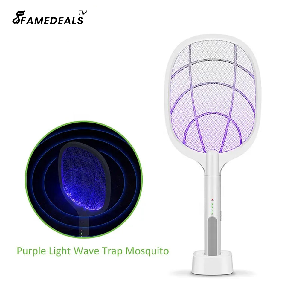 Famedeals ™ - 2-In-1 Rechargeable Fly Mosquito Kiler Racket