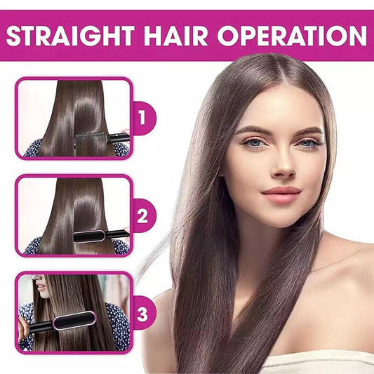 2 In 1 Hair Straightener Comb With 5 Temp 20s Fast Heating & Anti-Scald -  [FREE DELIVERY]