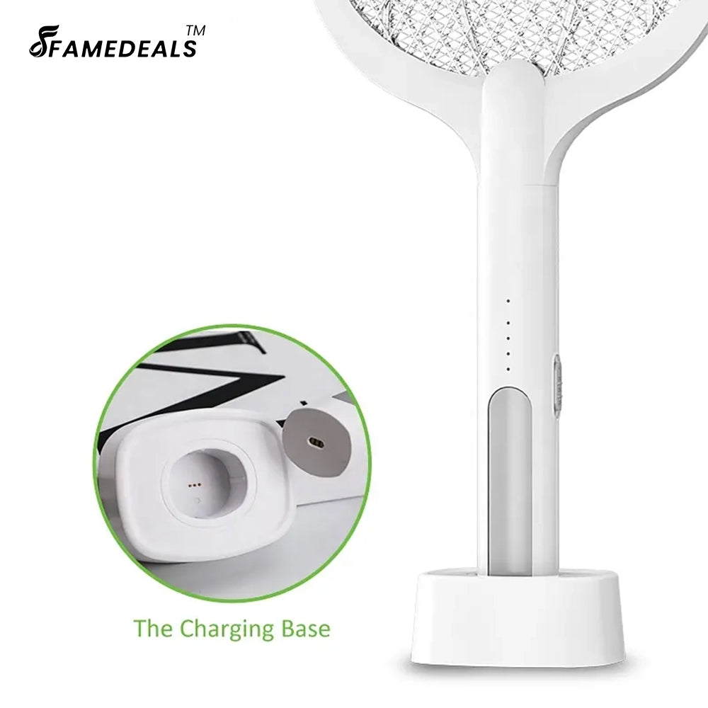 Famedeals ™ - 2-In-1 Rechargeable Fly Mosquito Kiler Racket