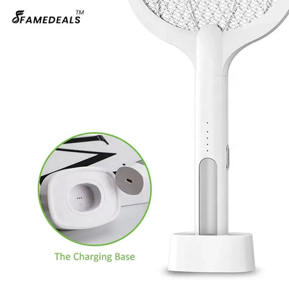 Famedeals ™ - 2-In-1 Rechargeable Fly Mosquito Kiler Racket