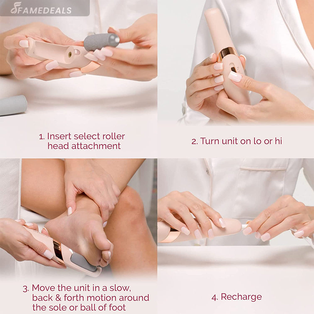 Famedeals™ - Finishing Touch Flawless Pedi Electronic Tool File and Callus Remover, Pedicure