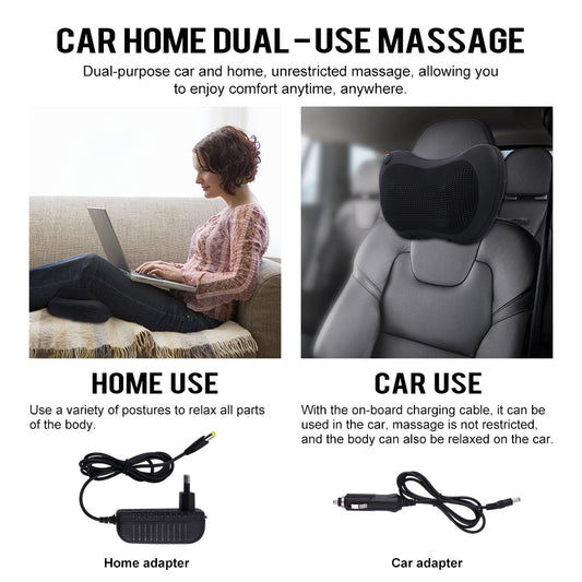 5-in-1 Pillow Shiatsu Massager For Home And Car