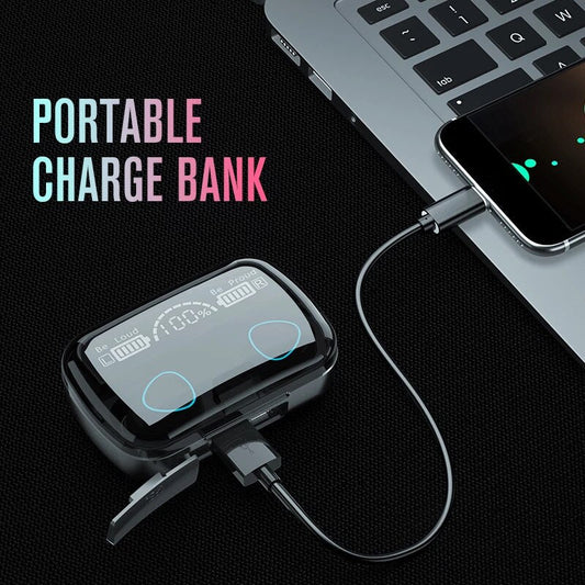 Famedeals™ - M10 Wireless Earbuds with portable power bank.
