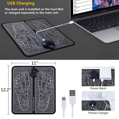 EMS Foot Massager Pad Portable Foldable Massage Mat Muscle Stimulation Improve Blood Circulation Relief Pain Relax Feet
