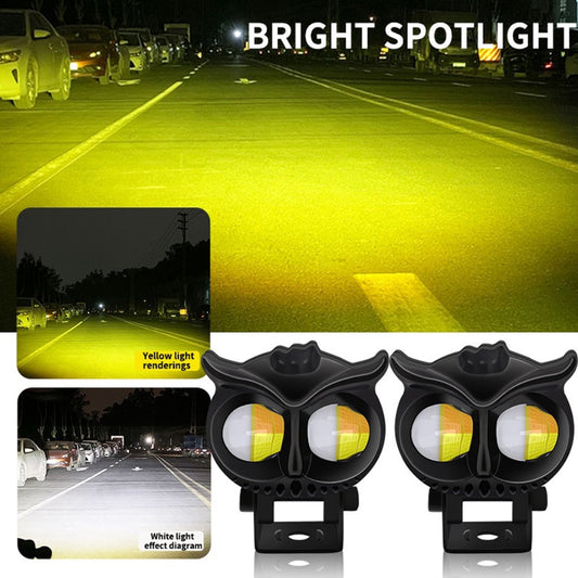Famedeals™ - Owl Shape Fog Flash Light Low & High Beam (Dual Color)