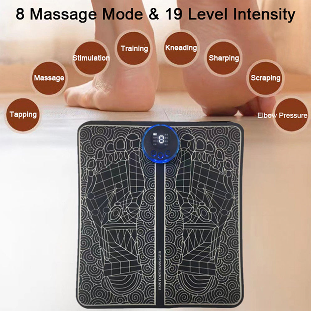EMS Foot Massager Pad Portable Foldable Massage Mat Muscle Stimulation Improve Blood Circulation Relief Pain Relax Feet