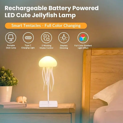 LED Jellyfish Lamp RGB Mood Light | Voice Control Fantasy Jellyfish Night Light  | Decorative Bedroom & Living Room Lighting