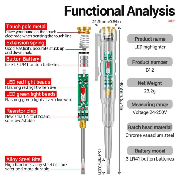 Famedeals.pk™ - Mini Voltage Tester Pen LED Circuit